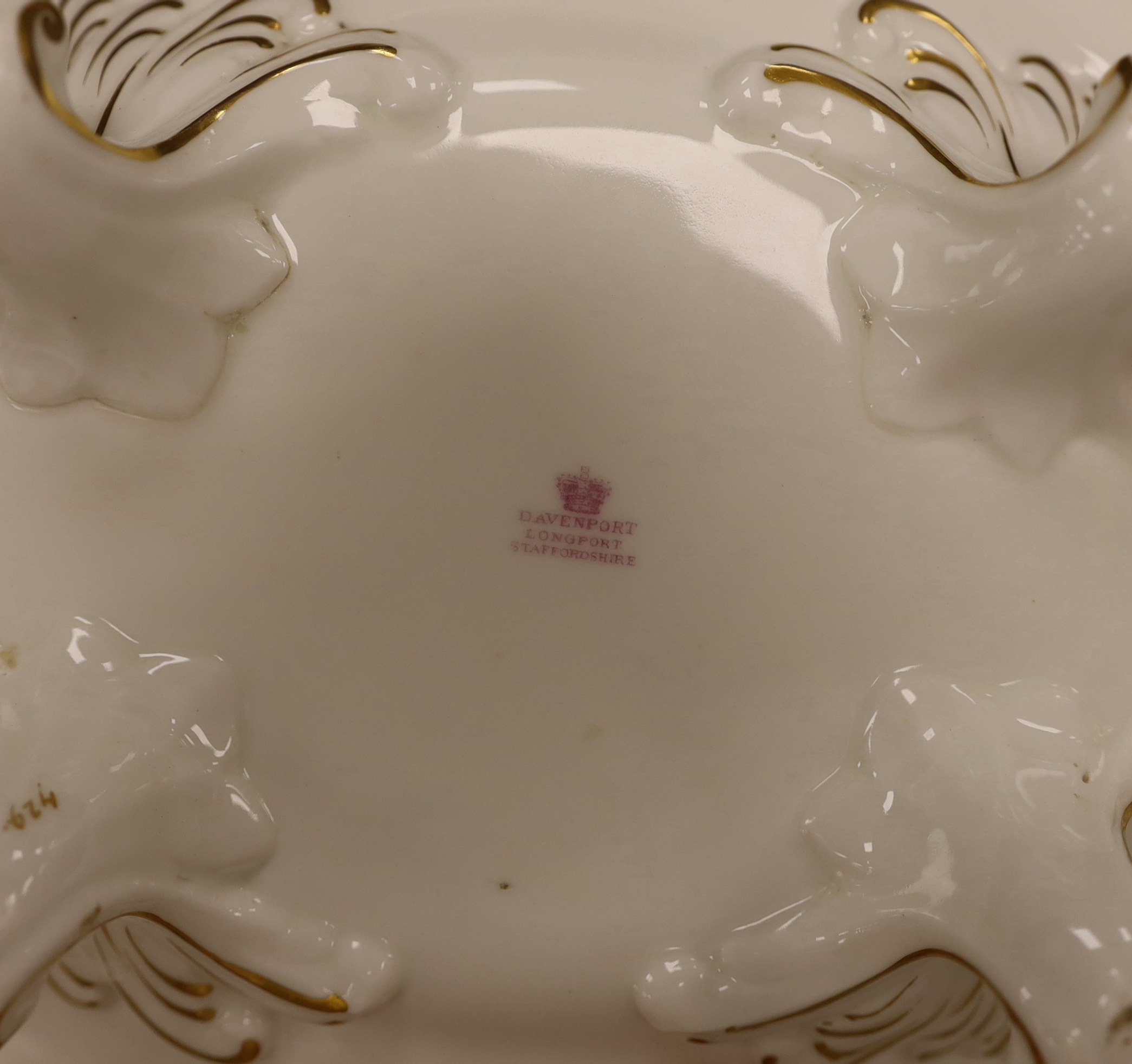 An early Victorian Davenport flower painted dessert service